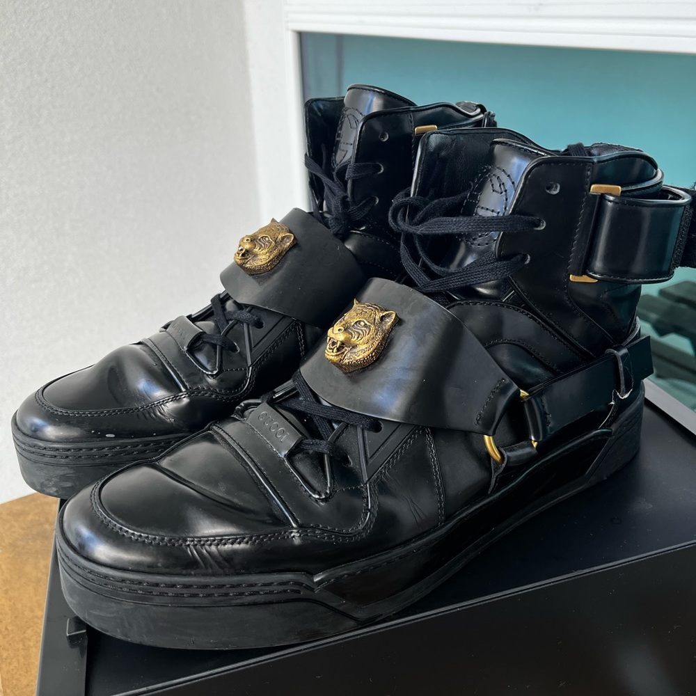 Gucci leather high top shoe US 9.5